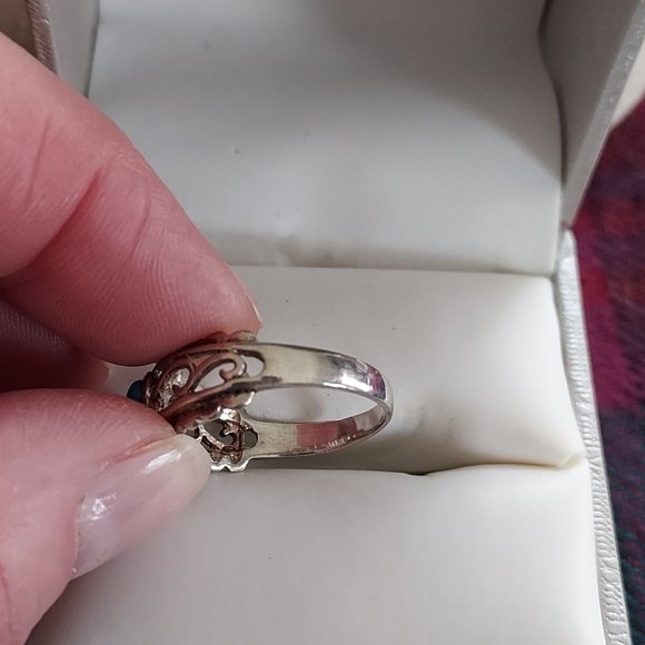 Sterling Turquoise Ring Signed BY - Picture 2 of 5